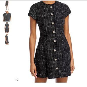 FRENCH CONNECTION Speckled Tweed Pleated Mini Dress